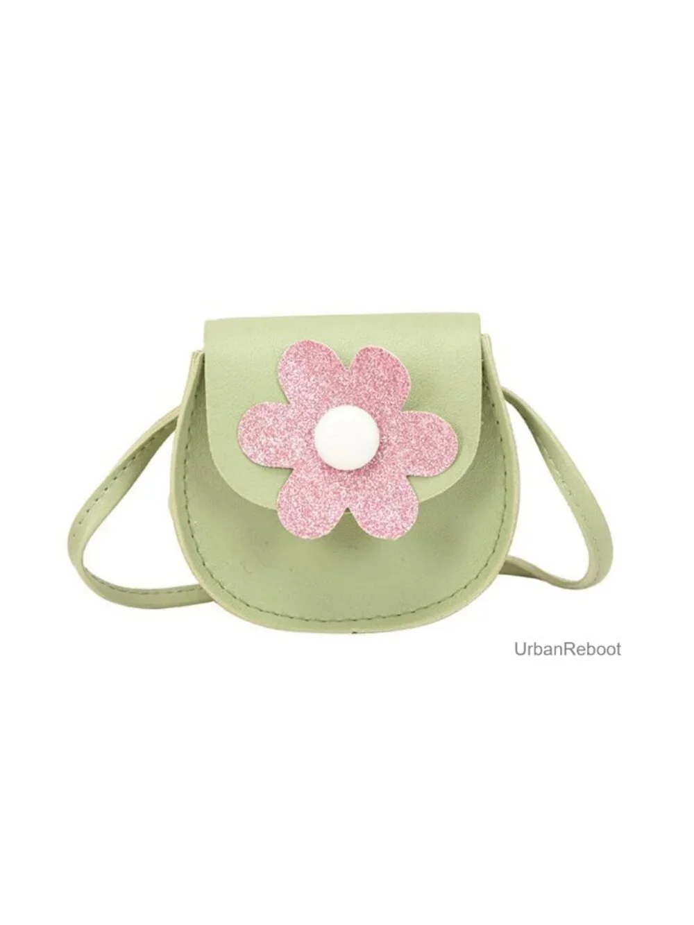 Mini Crossbody Bag Floral PU Leather Saddle Purse for Girls